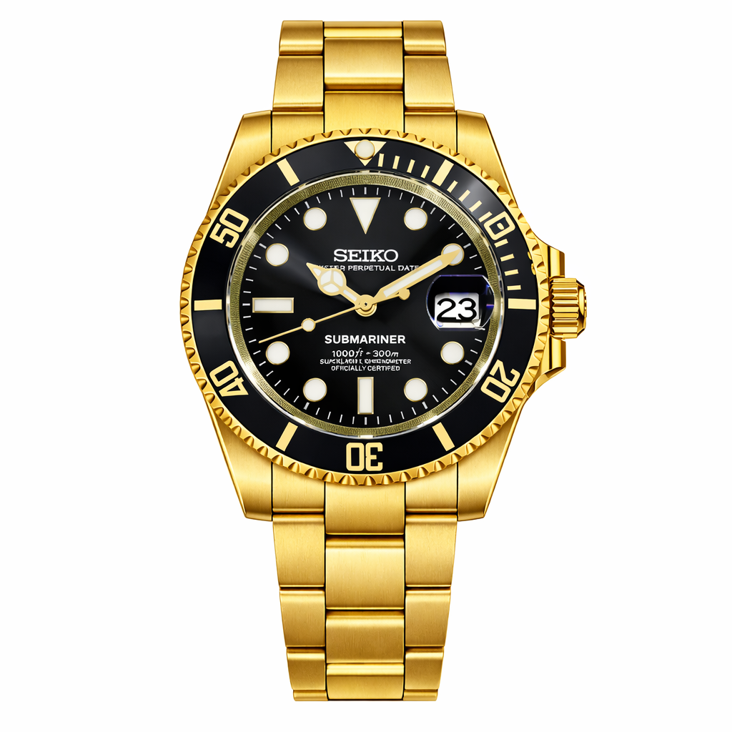 seiko-submariner-negro-oro