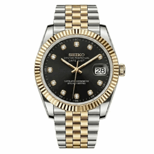 Seikojust Acero y Oro Negro Brillantes