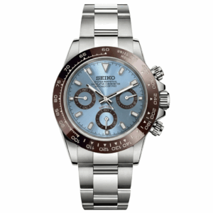 Seitona Platino reloj Seiko Mod cronógrafo azul acero inoxidable estilo Daytona